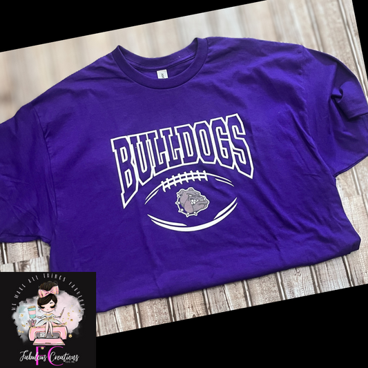 Bulldog Football Outline T-Shirt