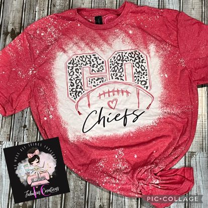 Go Chiefs Leopard Print Bleached-Out T-Shirt